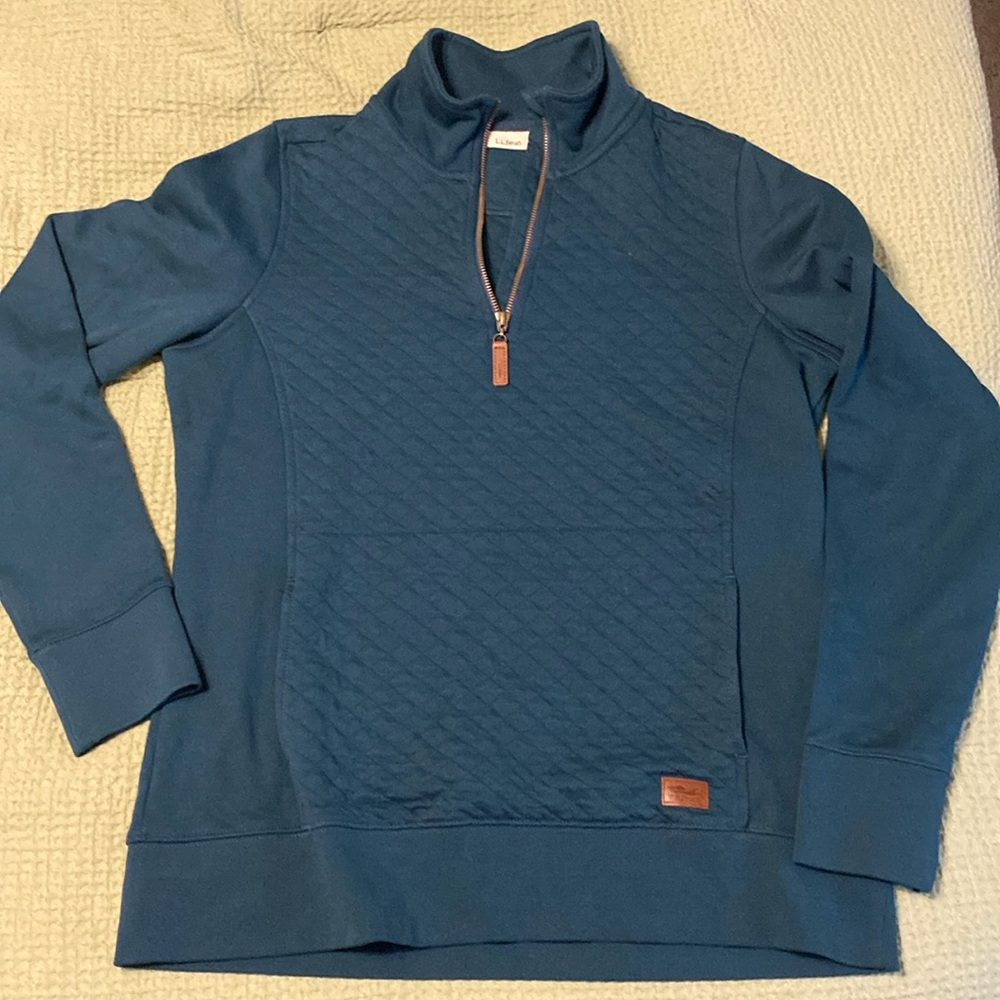 LL Bean quilted quarter zip